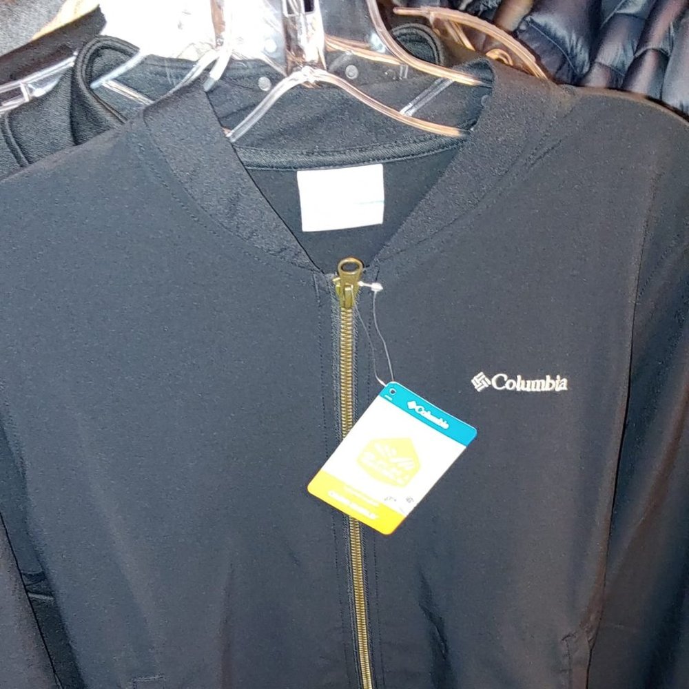 COLUMBIA Womens Black Full Zip Bomber Jacket NWT S - Picture 8 of 8